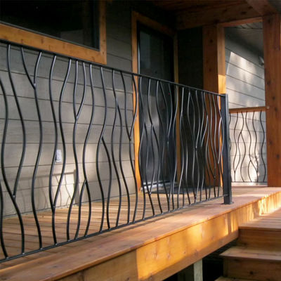 Modern Apartment Wall Mounted Wrought Iron Stair Railing Handrail Bar for Home Design