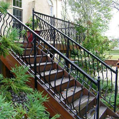 Modern Apartment Wall Mounted Wrought Iron Stair Railing Handrail Bar for Home Design