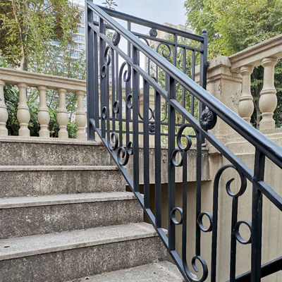 Modern Apartment Wall Mounted Wrought Iron Stair Railing Handrail Bar for Home Design