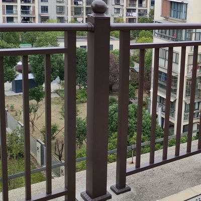 Wood Top Handrail Post Mounted Stainless Steel Glass Railing For Stairs in Apartment