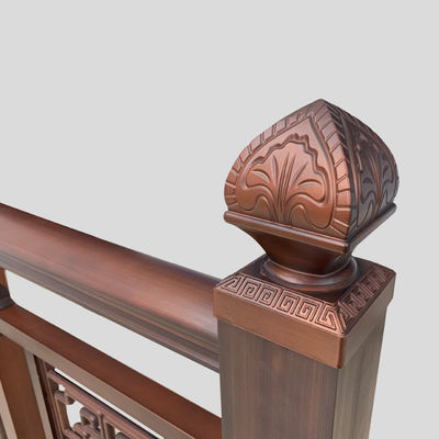Wood Top Handrail Post Mounted Stainless Steel Glass Railing For Stairs in Apartment