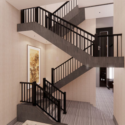 Wall Mounted Wooden Stair Railing for Modern Design Steel Balcony and Aluminium Railing