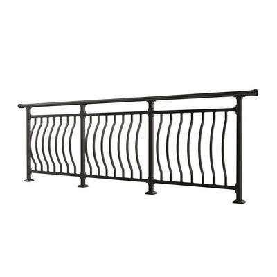 Apartment French Iron Staircase Railing with Wall Mounted Metal Handrails Balustrade