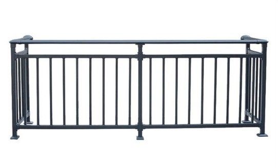 Apartment French Iron Staircase Railing with Wall Mounted Metal Handrails Balustrade