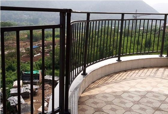 Apartment French Iron Staircase Railing with Wall Mounted Metal Handrails Balustrade
