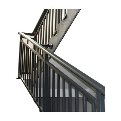 Wall Mounted Glass Stair Handrail with Stainless Steel Pillars and Modern Design Look