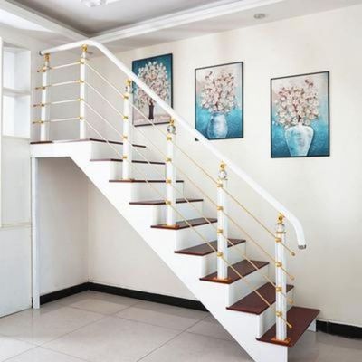 Apartment Wall Mounted Prima Floating Straight Stairs with Central Spine and Wood Tread