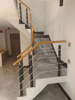 Modern Design Iron Stair Railing for Outdoor Wood Stairs Mounted on Wall Newest Design