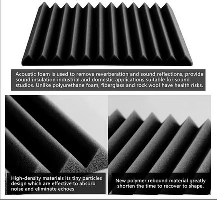 Modern Design High Density Triangular Groove Acoustic Foam Panels for Sound Insulation