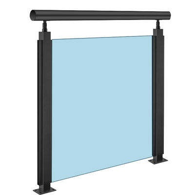 Modern Design Style Wall Mounted Staircase Tempered Glass Railing with Post Baluster