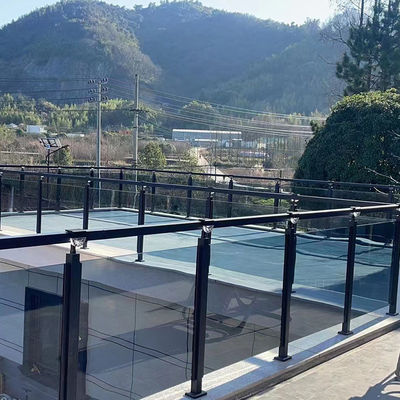 Modern Design Style Wall Mounted Staircase Tempered Glass Railing with Post Baluster