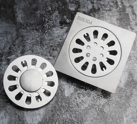 304 Stainless Steel Bathroom and Kitchen Floor Drain with Contemporary Design Style