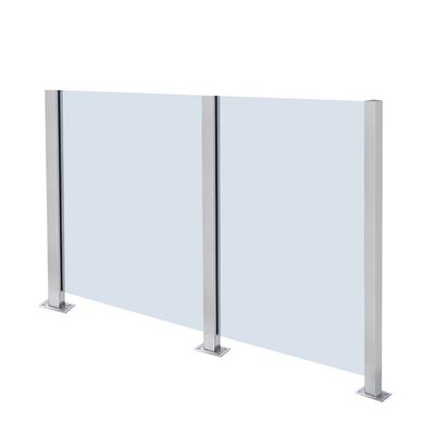 Wall Mounted Modern Style Stainless Steel 304 Glass Railing for Stair Balcony Handrail