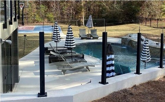 Wall Mounted Modern Style Stainless Steel 304 Glass Railing for Stair Balcony Handrail