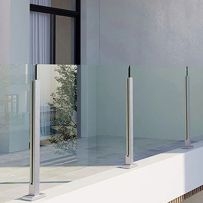 Wall Mounted Modern Style Stainless Steel 304 Glass Railing for Stair Balcony Handrail