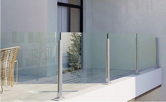 Wall Mounted Modern Style Stainless Steel 304 Glass Railing for Stair Balcony Handrail