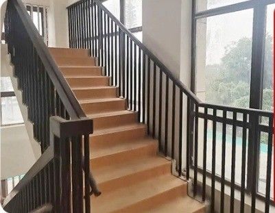 Modern Design Apartment Balcony Stainless Steel 304 316 Black Glass Stair Railing