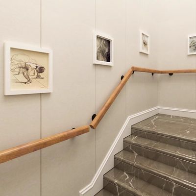 Wall Mounted Wooden Railing for Modern Balustrade in Office Building