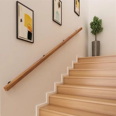 Wall Mounted Wooden Railing for Modern Balustrade in Office Building