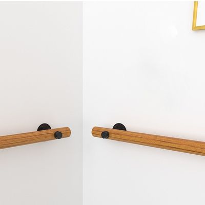 Modern Design Against The Wall Indoor Loft Elderly Railings Wooden Stairs Handrails