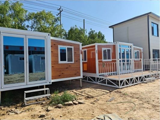 Chinese Design Style Steel Container House With Bathroom 20ft Portable Folding Extendable