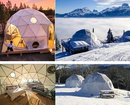 Farmhouse Outdoor Round Glamping Dome Tent with Customized Color Luxury House Bathroom